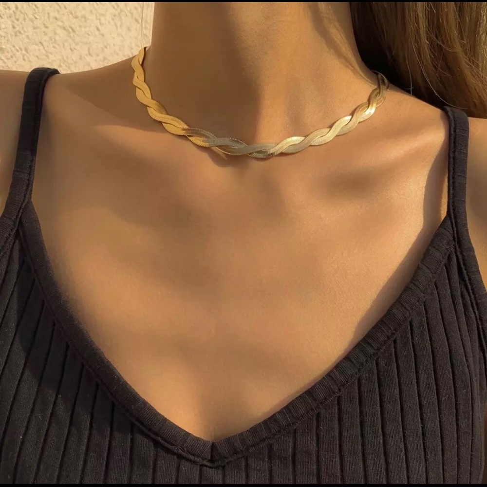 Double Twist Snake Chain Necklace